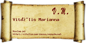 Vitális Marianna névjegykártya
